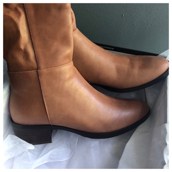 Tetley Cognac Tall Leather Riding Boot 